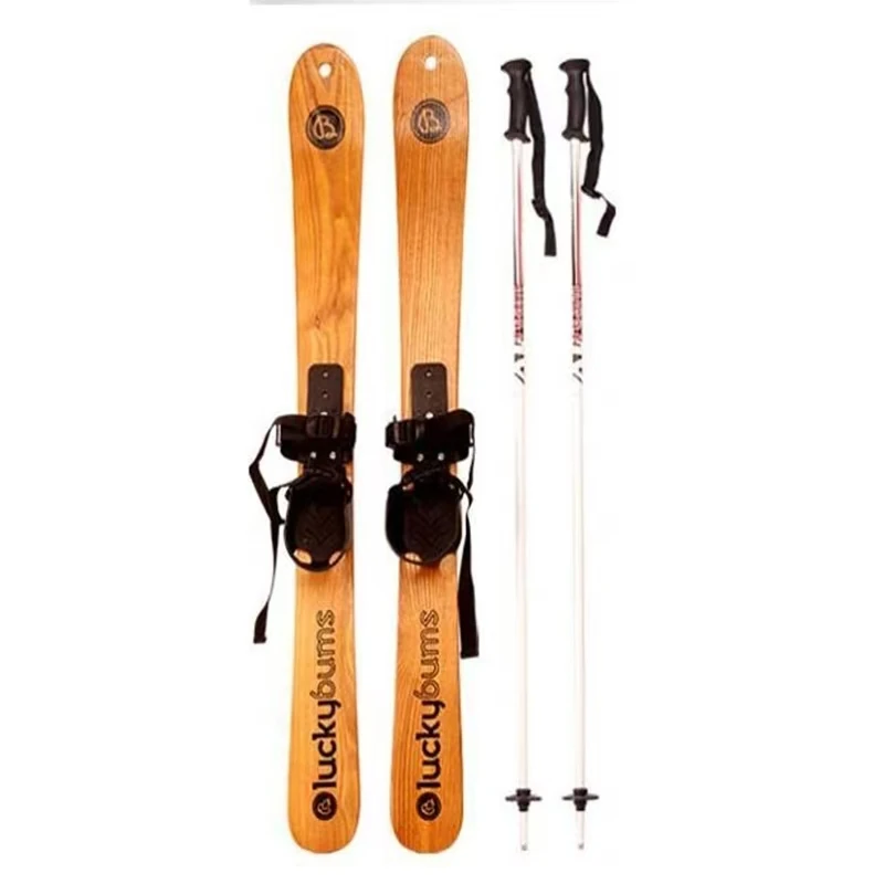 

High Quality Wooden Water Chestnut Skiing Double Board For Adults and Children, Wooden Snowboarding Sled