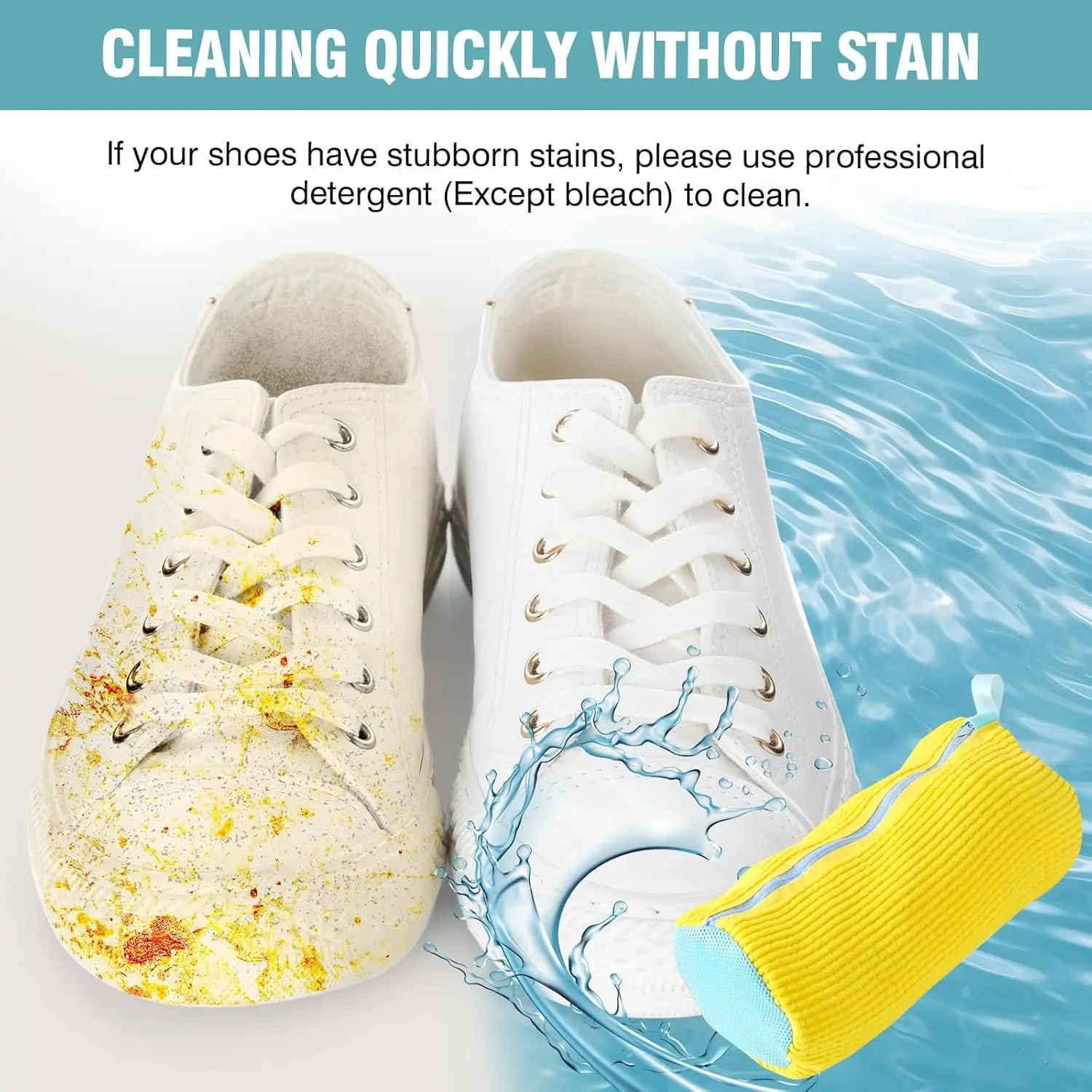 Hochwertiger Mesh-Schuhe-Waschbeutel mit Reißverschluss, weiche Innenausstattung schützt Sneakers und Freizeitschuhe in Waschmaschine und Trockner, perfekt für Reisen und Aufbewahrung, praktisch für den täglichen Gebra – Detail 12