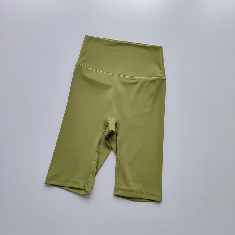 Hochgeschnittene Gaoshi-Thread Nude Sport-Lauf-Yoga-Caprihose für Damen, Schnelltrocknende Fitness-Laufshorts, Sommer-Hot-Shorts – Detail 7