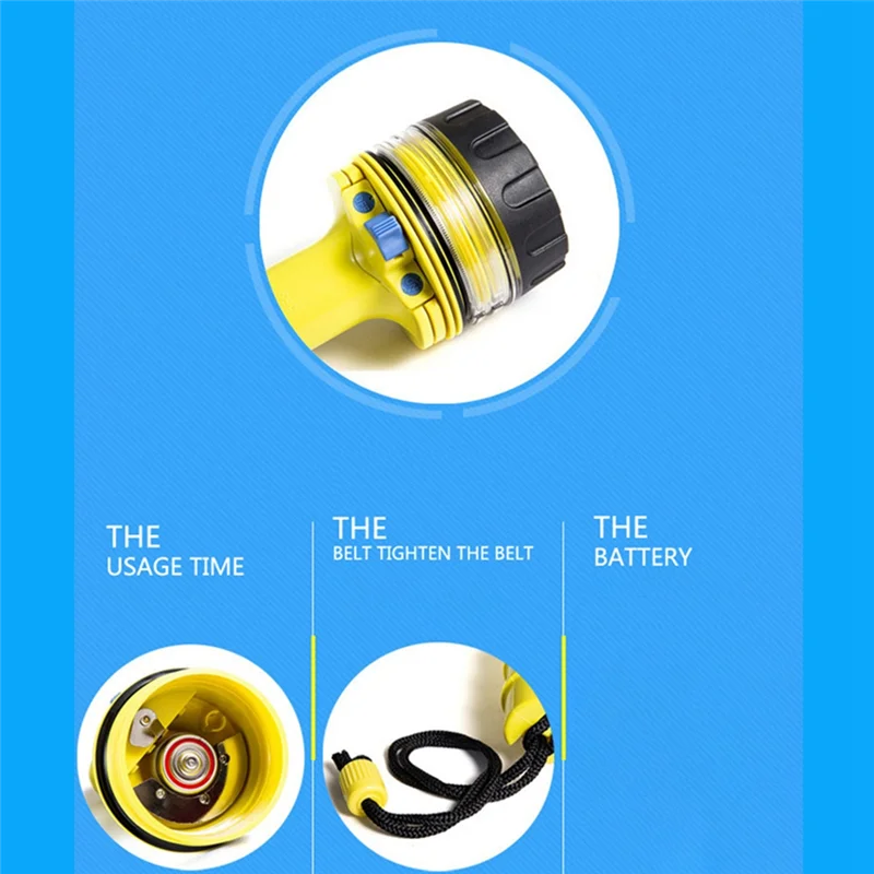 

A69P-фонарик для дайвинга, сильный свет для глубокого дайвинга, водонепроницаемый фонарик, светодиодный профессиональный фонарь для дайвинга, дистанционный светильник для рыбалки