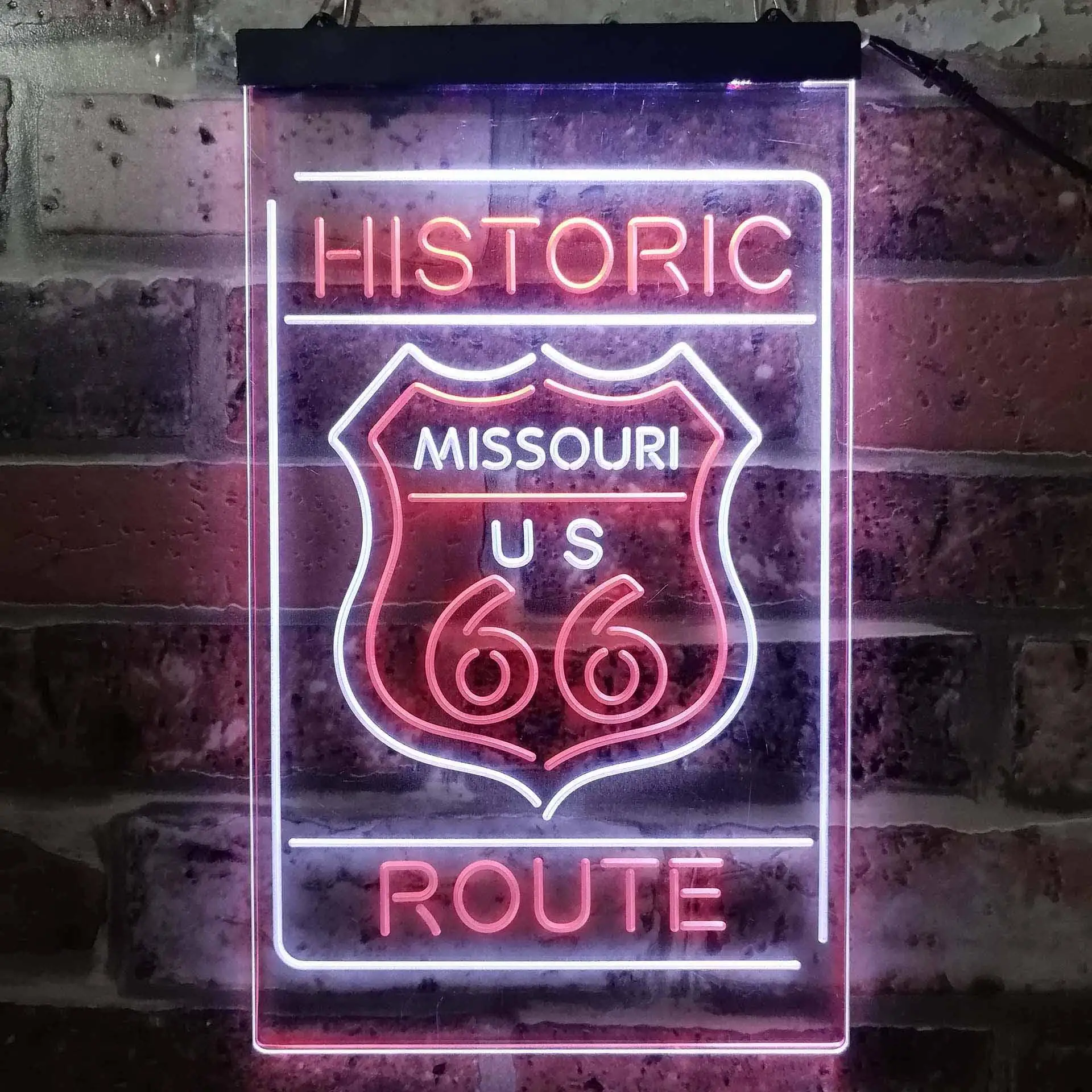 Missouri Historic Route US 66 Dual Color Led Neon Sign st6-i3763