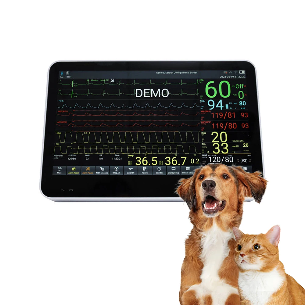 SAFVET Veterinary Multiparameter Patient Monitor Vital Signs Vet Pet Health Monitoring Devices