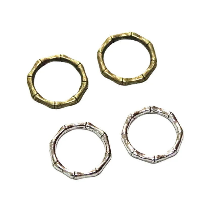 60 Pcs/Lot 21.7MM Bronze Color Antique Silver Plated Metal Bamboo Multi-Purpose Link Ring Circle Connectors Jewelry Findings