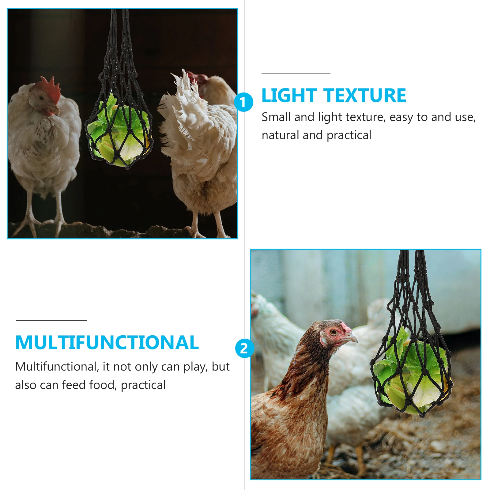 

2 pcs Pet Toys Net Pot Fruit Fork Set High-Grade Feeding Basket Hanging Vegetable Storage Cage Tool Wear-Resistant Safe