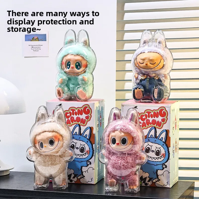 LABUBU transparent protective shell first generation standing Labubu second generation sitting party protective cover dust cover