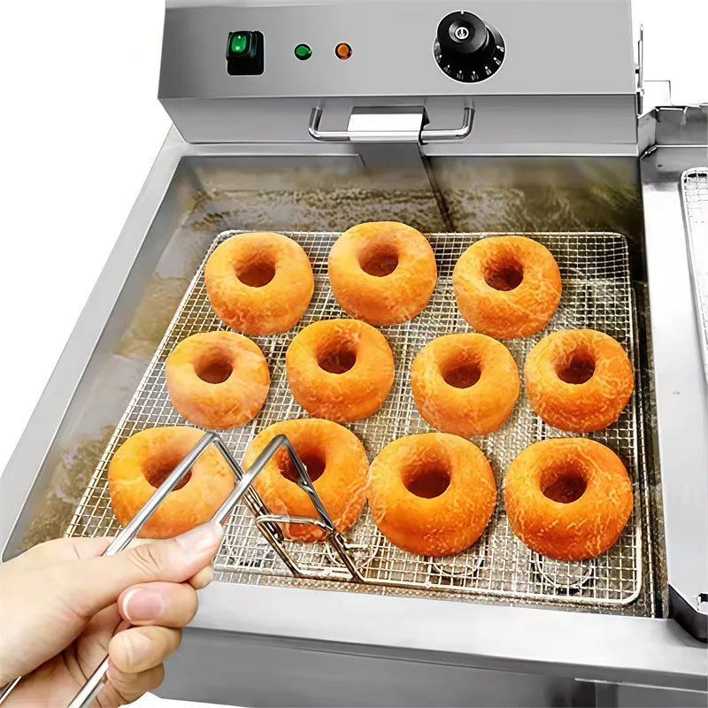 

Automatic Donut Machine 3000W Doughnut Fryer Making Forming Frying Machine Deep Fryer Dunkin Ophelia Botti Style for Kitchen