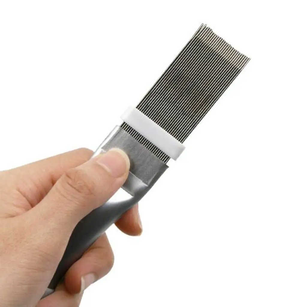 Air Conditioner Fin Comb Stainless Steel Condenser Fin Cleaner Tool for HVAC Coil Straightening Repair Kit Gray Professional