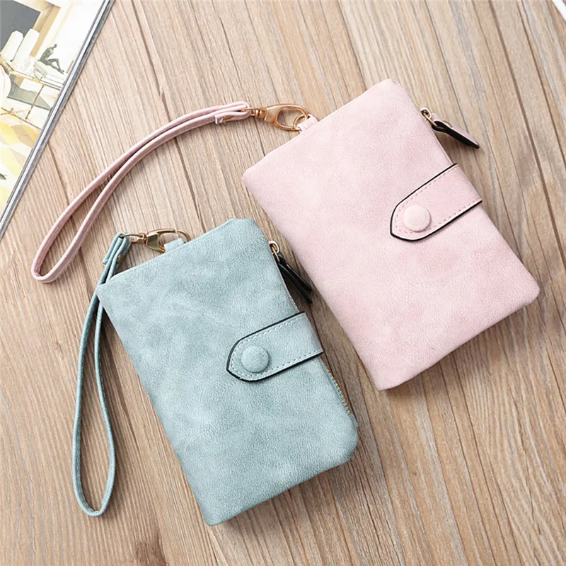 Leather Women Wallets Coin Pocket Hasp Card Holder Money Bags Casual Long Ladies Clutch Phone Purse 8 Color