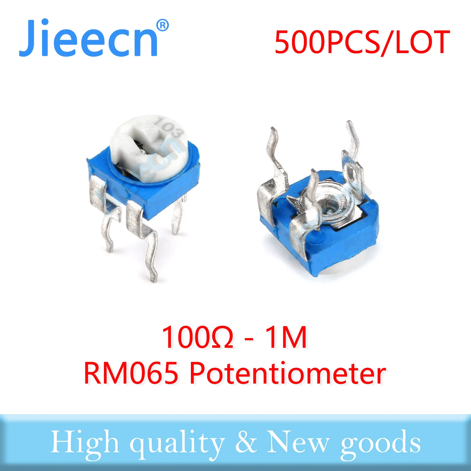 500PCS RM065 RM065-101 100R 200R 500R 1K 2K 5K 10K 20K 50K 100K 200K 500K 1M Trimpot Trimmer Potentiometer Chinese High Quality