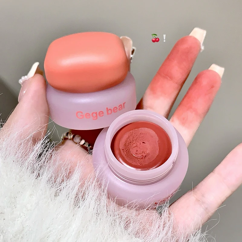Gege Bear Gogo Little Bear Mousse Lip and Cheek Dual-Purpose Cream Cheek Red Lip Mud Is Naturally Versatile and Color-Enhancing