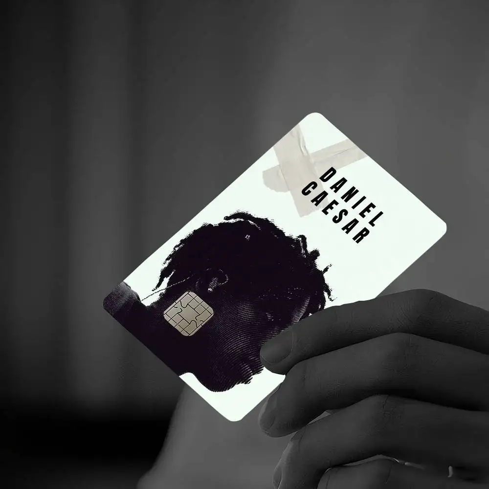 opular Singer D-Daniel Caesar 4pcs 1Set Funny Shell On Off Ultra Thin No Fade Sticker Skin Cover Film for Debit Credit Card