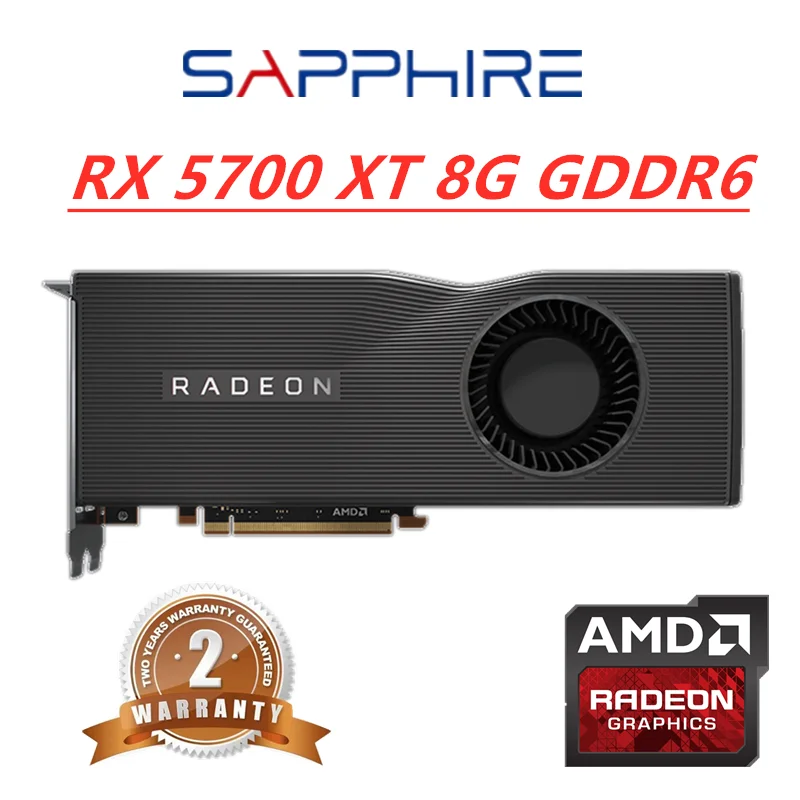 GPU AMD RX 5700 XT 8GB GDDR6 256 bits tarjeta gráfica de ordenador de escritorio refrigeración por turbina tarjeta gráfica de juego usada