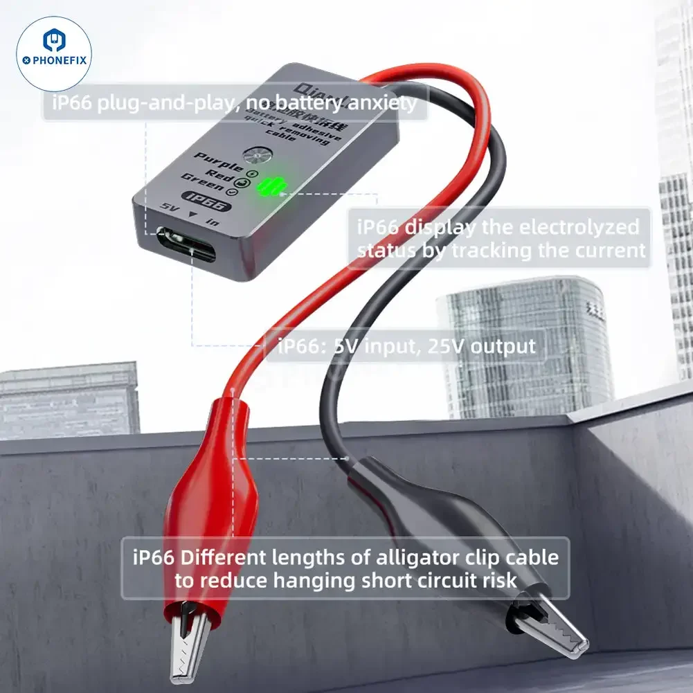 QianLi IP66 Battery Adhesive Quick Removing Cable for IPhone 16/16 Plus Electrolytic Glue Removal Prevent Short Circuit fault