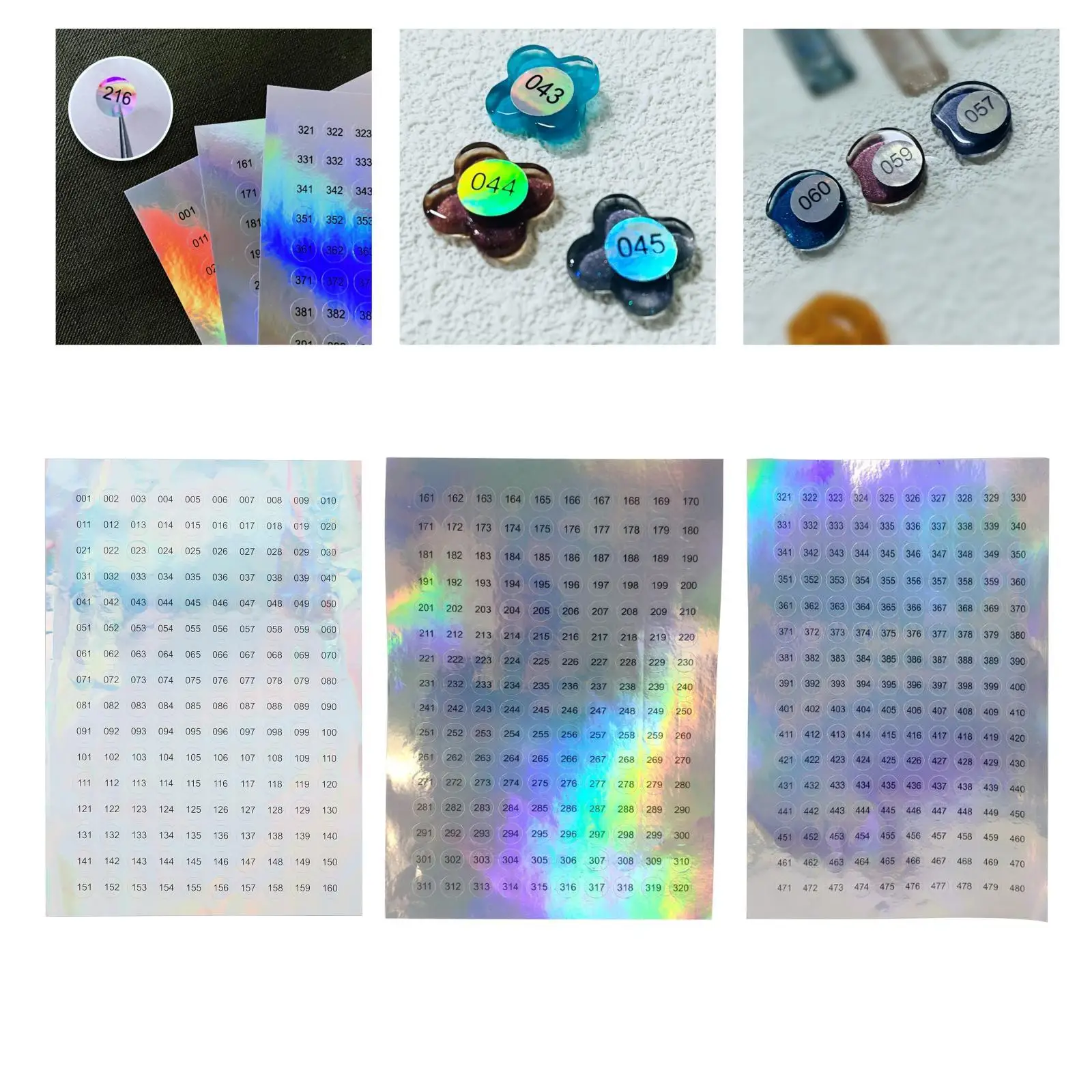 Waterproof Number Stickers for Nail Polish Color Tags Paper Round 10mm Self Adhesive Labels