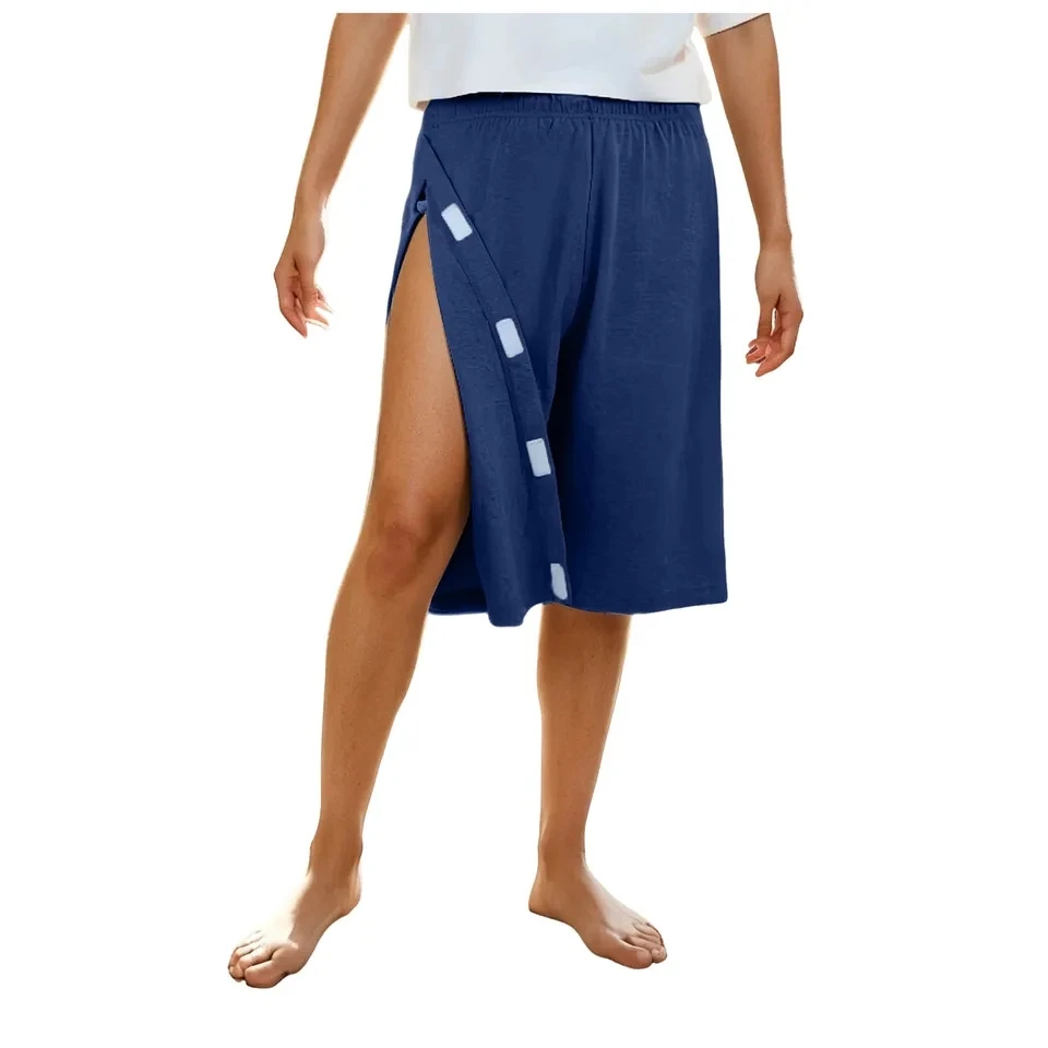 

Women Tear Breakaway Capri Pants Summer Recovery Knee Ankle Adaptive Tape Wide Leg Cropped Trousers Capris