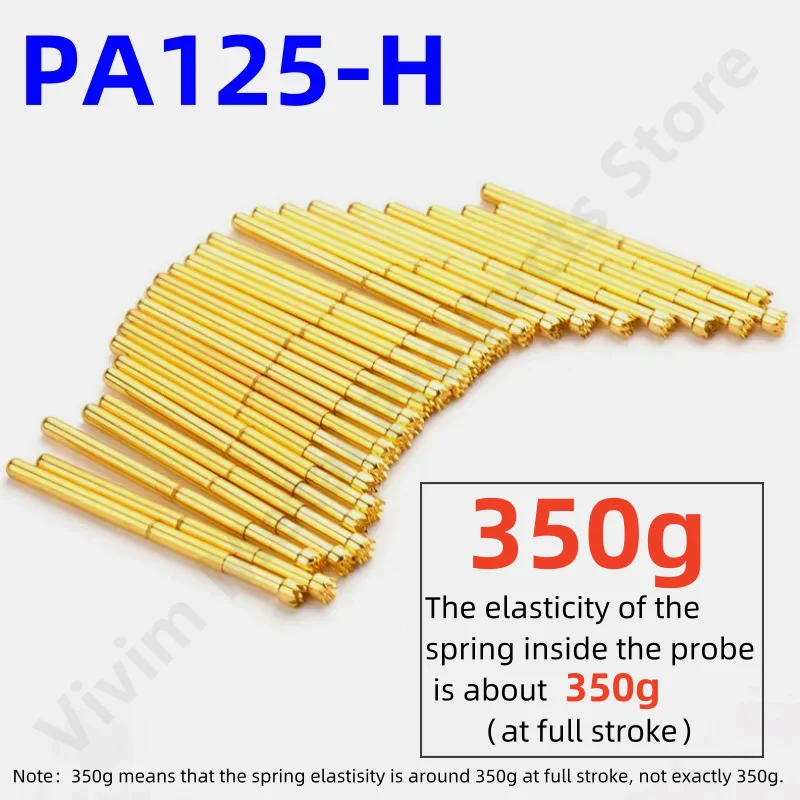 20/100PCS SpringTest Pin PA125-H 33.35mm 2.02mm 9-claw Tip Head 2.50mm Needle SpringTest Probe P125-H2 PogoPin P125-H 350g Force