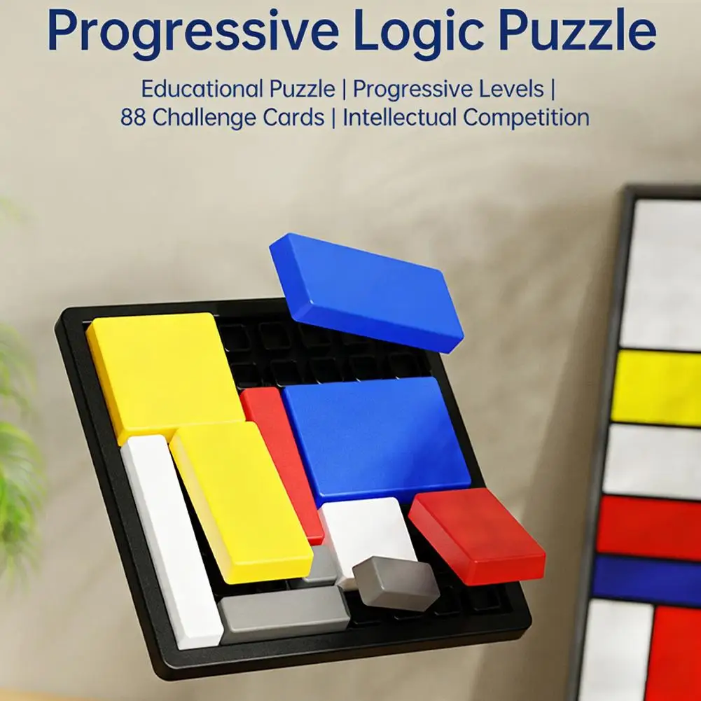 Challenges Logic Puzzle Game Educational Brain Teaser Toy with 4 Progressive Difficulty Levels  Rotating Card Thinking Training