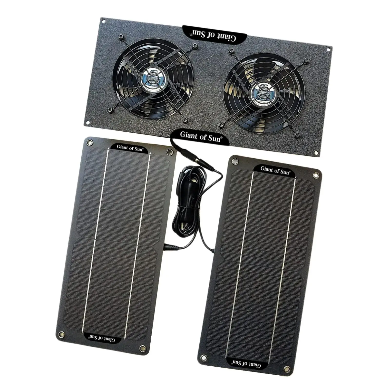 Solar Fan for Home 100W Monocrystalline Silicon Solar Panel Solar Film 12V Double Cooling Ventilator Solar Exhaust Fan