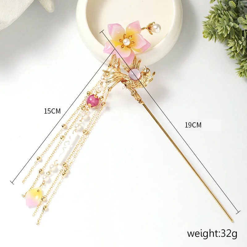 Vintage Chinese Traditional Flower Hairpin Classic Hair Stick Elegant Women Elegant Hanfu Hair Accessories Headdress Gift