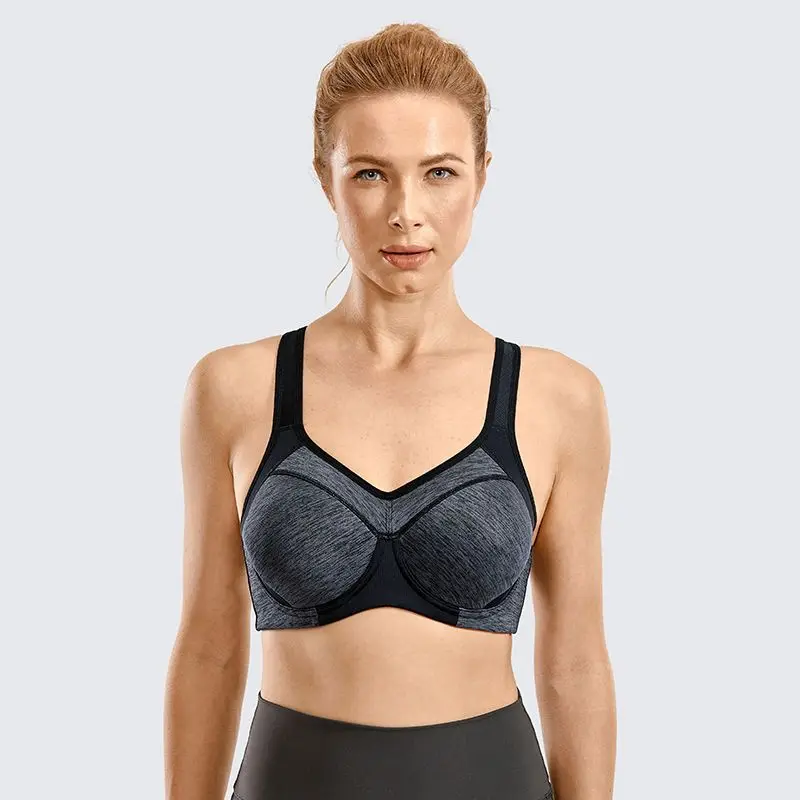 حمالة صدر رياضية للنساء مقاومة للصدمات، دعم كامل، ظهر متسابق عالي التأثير، مبطن بخفيف، حمالات صدر داخلية #4