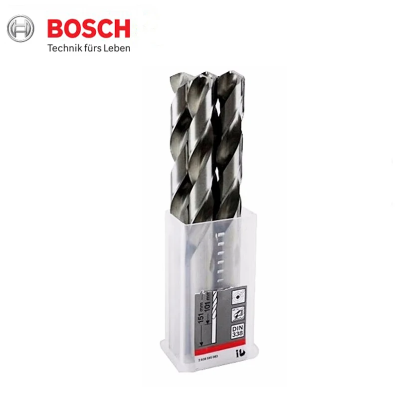 Bosch-Jeu de forets hélicoïdaux professionnels, accessoires en métal pour perceuse et tournevis, PointTeQ, 10mm, 5 pièces