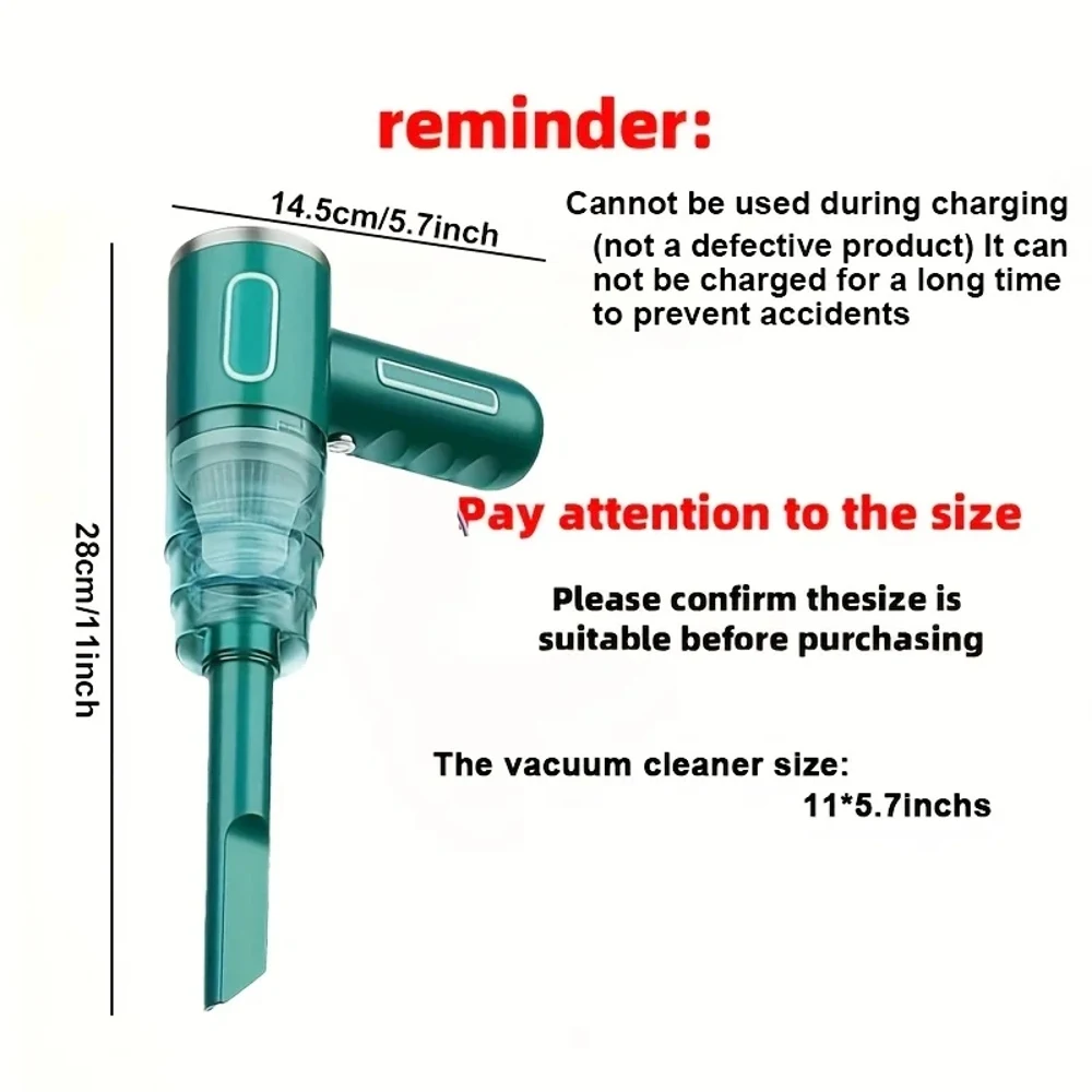 

Portable Cordless Handheld Vacuum Cleaner 3500PA Powerful Suction High RPM Motor Lightweight Rechargeable Vacuum for Car Office