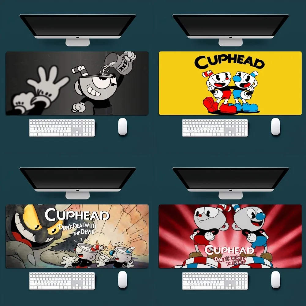 

Game Cuphead Video Cool Cute Mousepad Office Small Large PC Computer Keyboard Mouse Game Rubber Anti-Slip Mice Mat Big