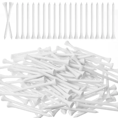 Golf Weiße Holz-Tees Golfball-Tees 70mm Höhe Packung mit 100/50 Stück