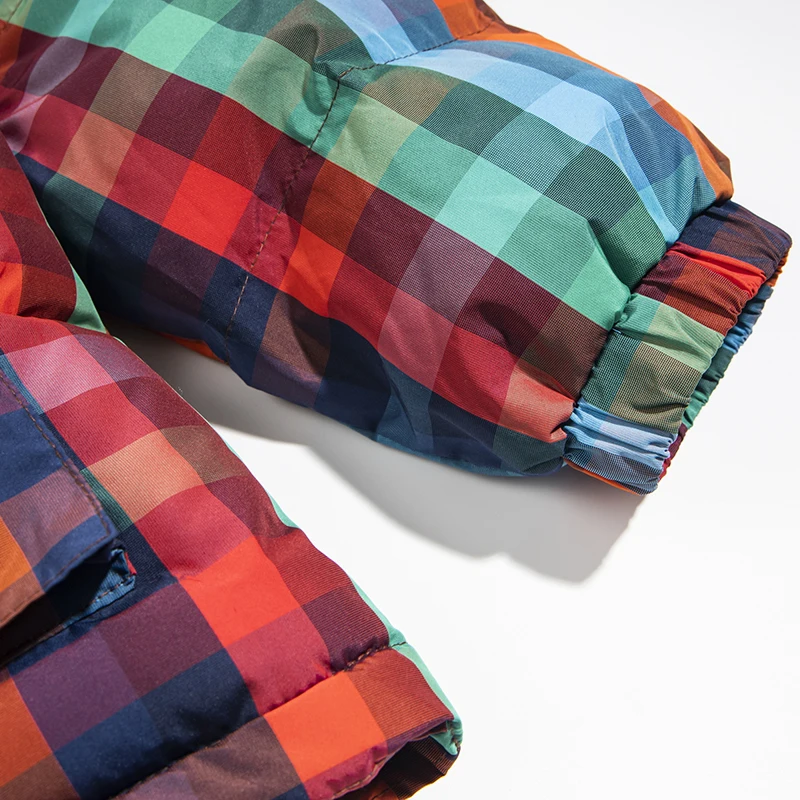 الشارع الشهير الملونة منقوشة مقنعين سترة منتفخة مع حبل تبديل إغلاق معطف الشتاء الدافئ متقلب ملابس خارجية الرجال النساء للجنسين