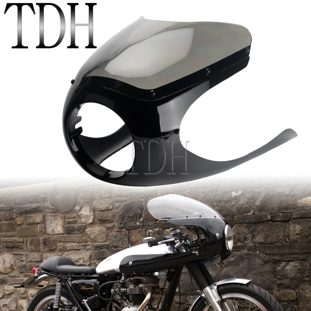 

6-1/4" Headlight Half Fairing Windshield Mask Cowl For Ducati Cafe Racer Moto Guzzi Bobber Retro Cruiser Yamaha Honda Suzuki GS