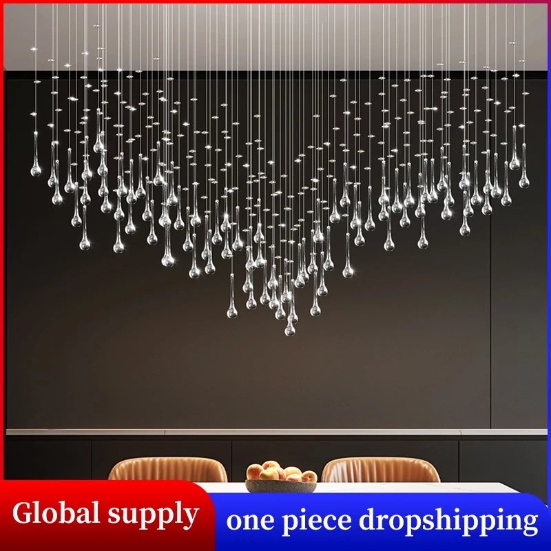 

Подвесные светильники для столовой, современная подвесная хрустальная люстра с каплями дождя для обеденного стола, подвесной светильник для кухни, островное освещение