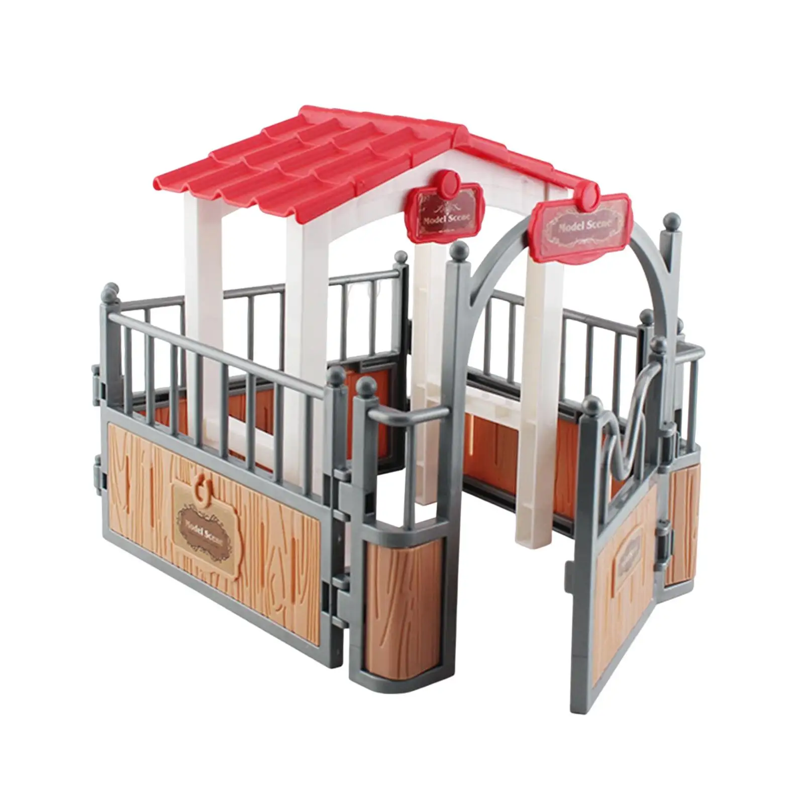 Simulación de caballo modelo estable, accesorios de cercado de Corral, valla de granja, juego de juguetes, valla de caballo para decoración de diseño, adorno