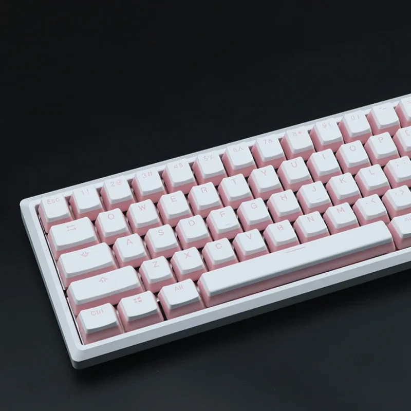 

PBT Double Layer, Leather Milk, Pudding Keycap OEM Height 104 Keys, Pink White Keycap Mechanical Keyboard Keycap