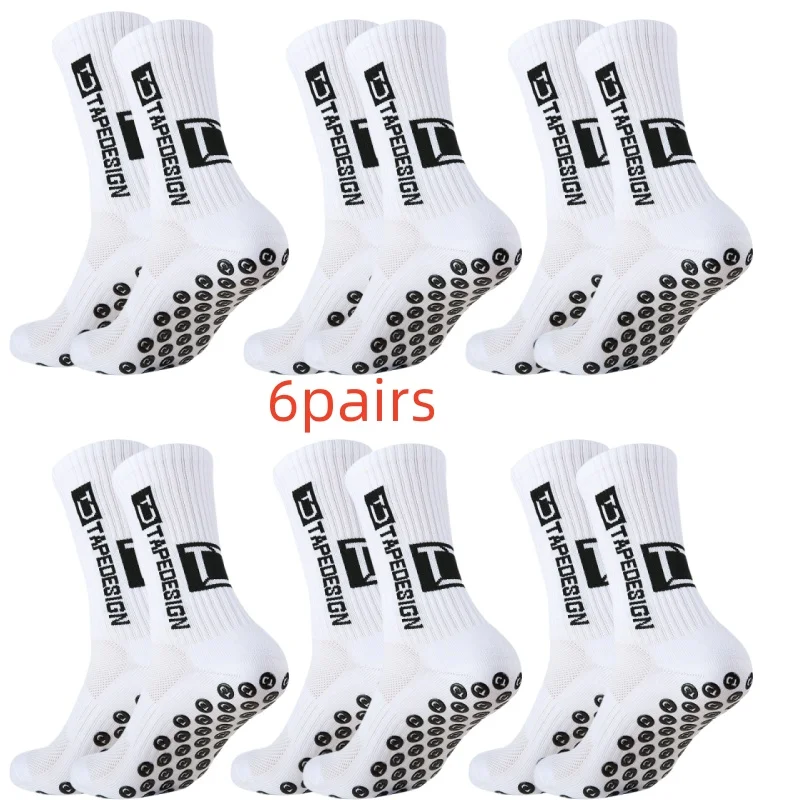 

6 пар толстых противоскользящих, устойчивых к запаху, впитывающих пот мужских футбольных носков, спортивных носков, баскетбольных носков