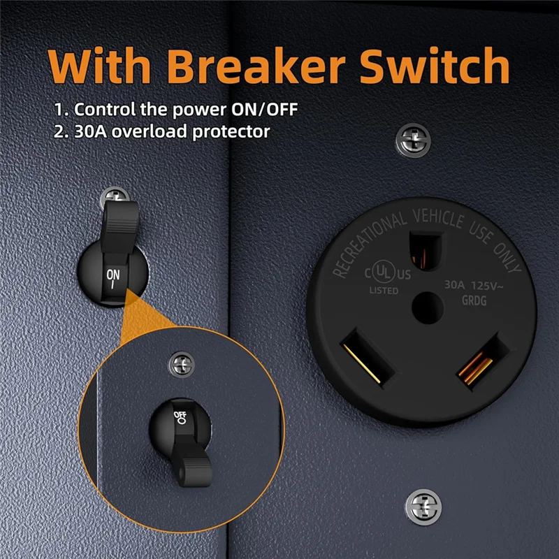 AR--1 30A RV กล่องกระจาย American RV กล่องกระจายตู้กระจาย Power Socket กล่อง Circuit Breaker, Durabl