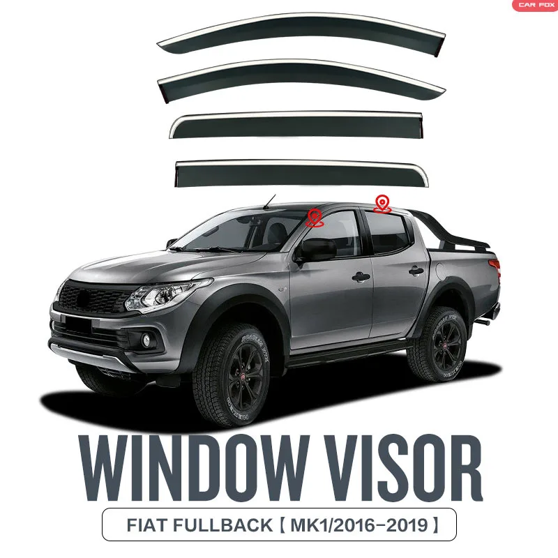 

Для FIAT Fullback 2016-2019: Дефлекторы окон, ветровики, навесы для боковых окон, защита от дождя и солнца, автоаксессуары