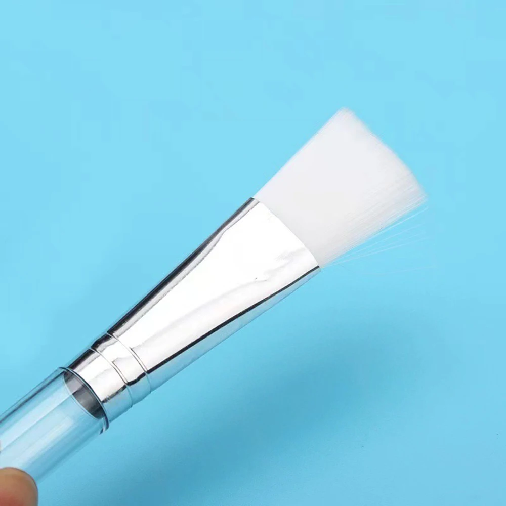 Spazzola per maschera facciale da 10 pezzi Spazzola per applicatore facciale a testa morbida con manico in plastica trasparente per strumenti per la cura della pelle SPA e salone