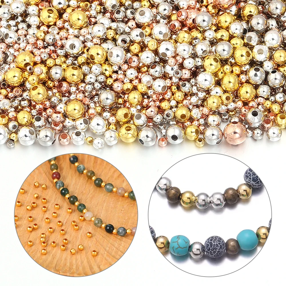 300 teile/los Runde Kupfer Perlen Position Perlen 2mm Lose Spacer Perlen Für Schmuck Machen DIY Halskette Armband Zubehör