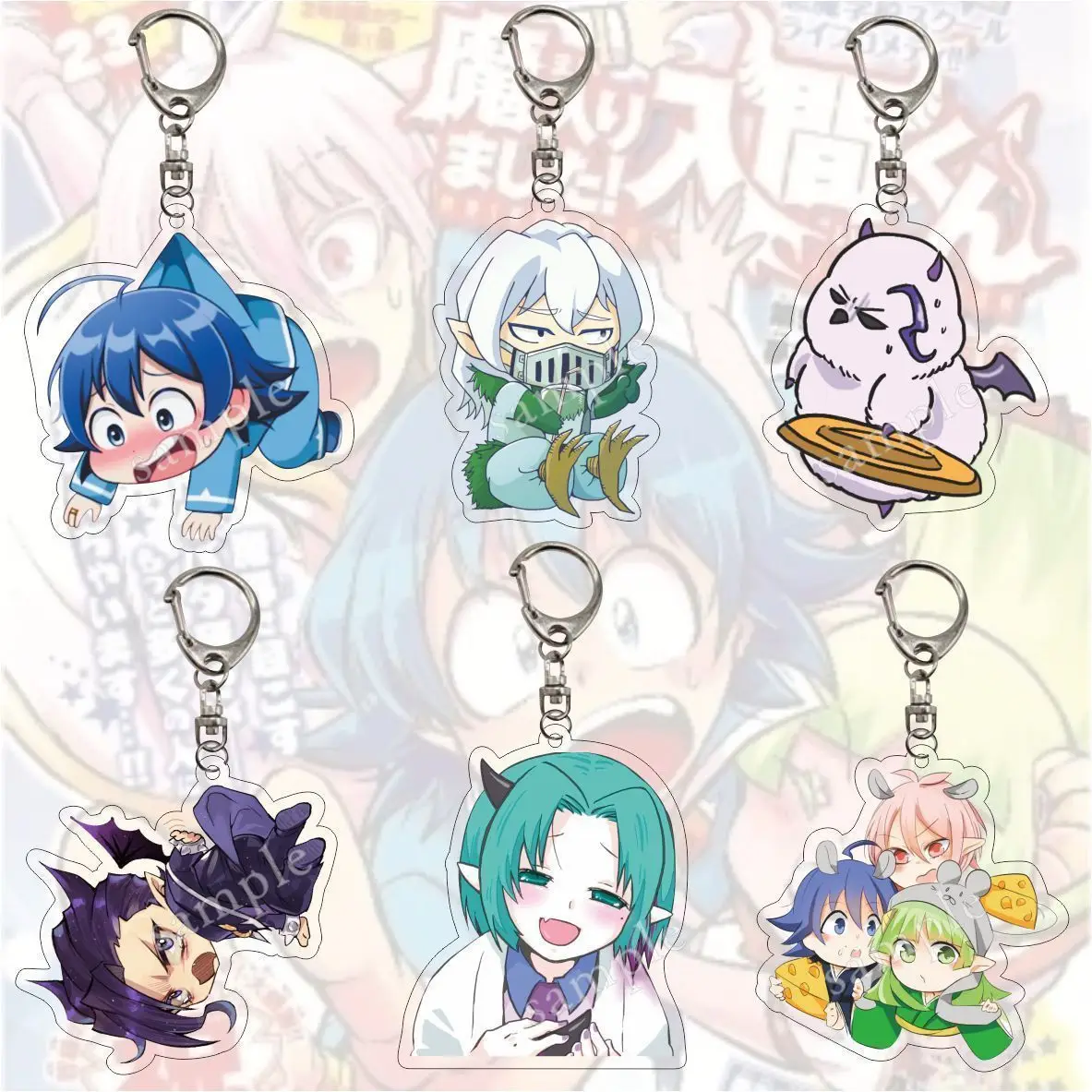 Iruma Suzuki Alice Asmodeus Anime KeyChain ‌Clara Valac Men Key Chain for Women Cartoon Figure Acrylic Keyring Pendant Gifts