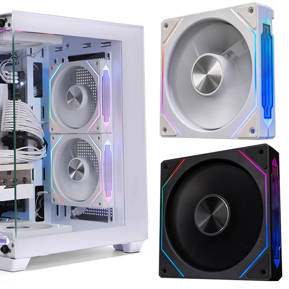 MF ite-Ventilateur de refroidissement pour boîtier PC, effet miroir, 5V, 3 broches ARGB, 4 broches PWM, 120mm