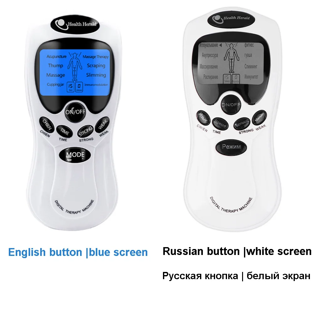 8-Mode Electric Tens Muscle Stimulator Ems Acupuncture Face Body Massager Digital Therapy Herald Massage Tool Electrostimulator