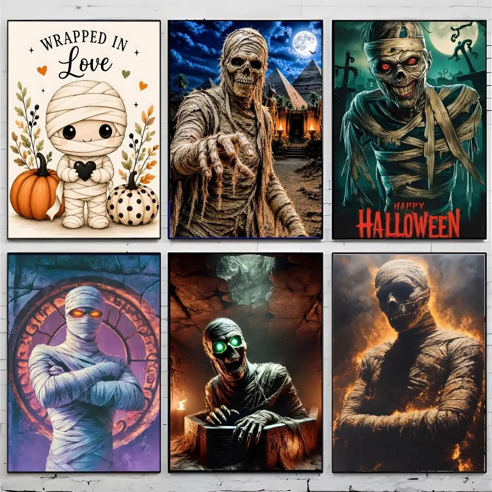 H-Halloween mummy Poster Premium Decor Art & Gift for Household Lounge Home Ornaments