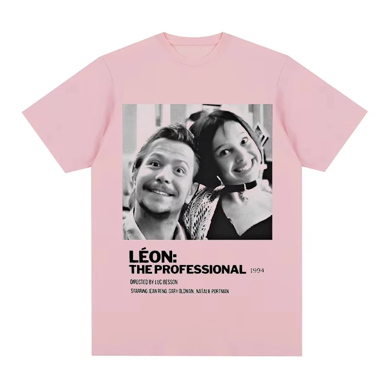 Léon Vintage T-Shirt Film The Professional Luc Besson Jean Reno 1994 Klassischer Film Baumwolle Herren Damen Kurzarm-T-Shirt Unisex – Detail 6