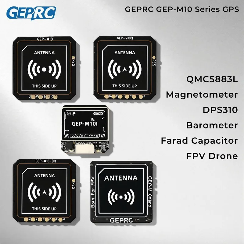 GEPRC GEP-M10 Series GPS Built-in Flash Chip QMC5883L Magnetometer DPS310 Barometer Accurate and Farad Capacitor for FPV Drone