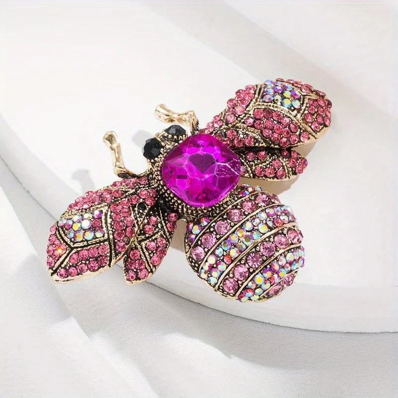 Luxe grote vintage dames meisjes kristallen bij broche speld mode elegante dame prachtige insecten strass badges cadeau's