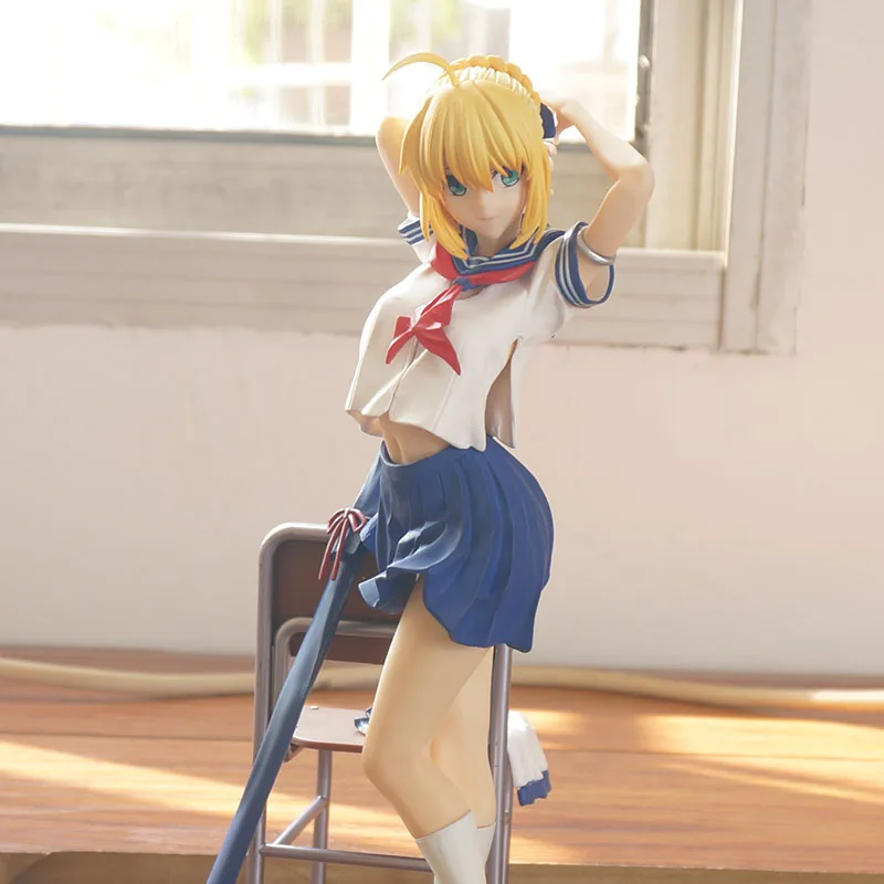 FGO Jeanne d'Arc الزي المدرسي Ver. مجسم صابر بمقياس 1/7، هدية قابلة للجمع لسطح المكتب من Fate Grand Order White Jeanne Anime #2