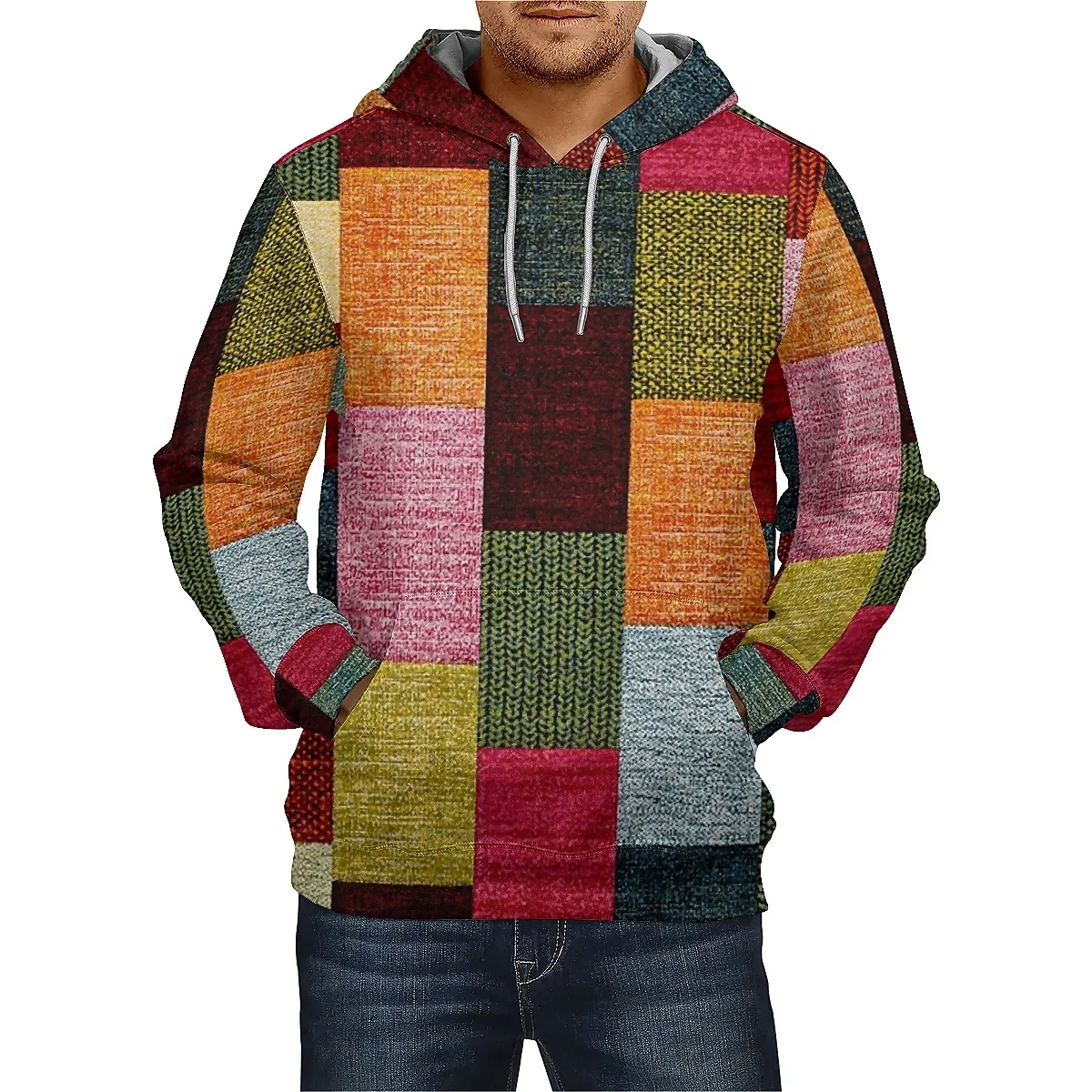 

Rainbow Share Men's Graphic Plaid Hoodie Hoodies Sweatshirt Hoodie Long Sleeve Hooded Sweatshirt Hooded Sportswear 3D Print C