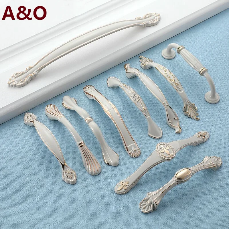Handles Drawer Cabinet Furniture Kitchen Handles for Cabinet Knob Door Drawer Furniture Kitchen Knob European style Ivory White