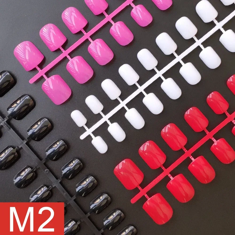 4 Sets/lot Mixed Colors False Nail Tips Short Full Cover Square Fake Nails Comfortable Multicolor Press On Nails Nail DIY_voghion.com