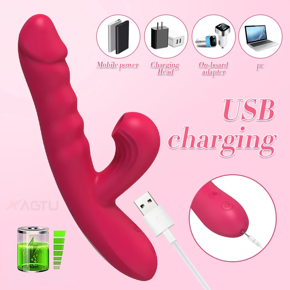 Powerful Thrusting Sucking Vibrator for Women Sucker Clitoris Stimulator G Spot Dildo Massager Sex Toys for Adult Goods Female